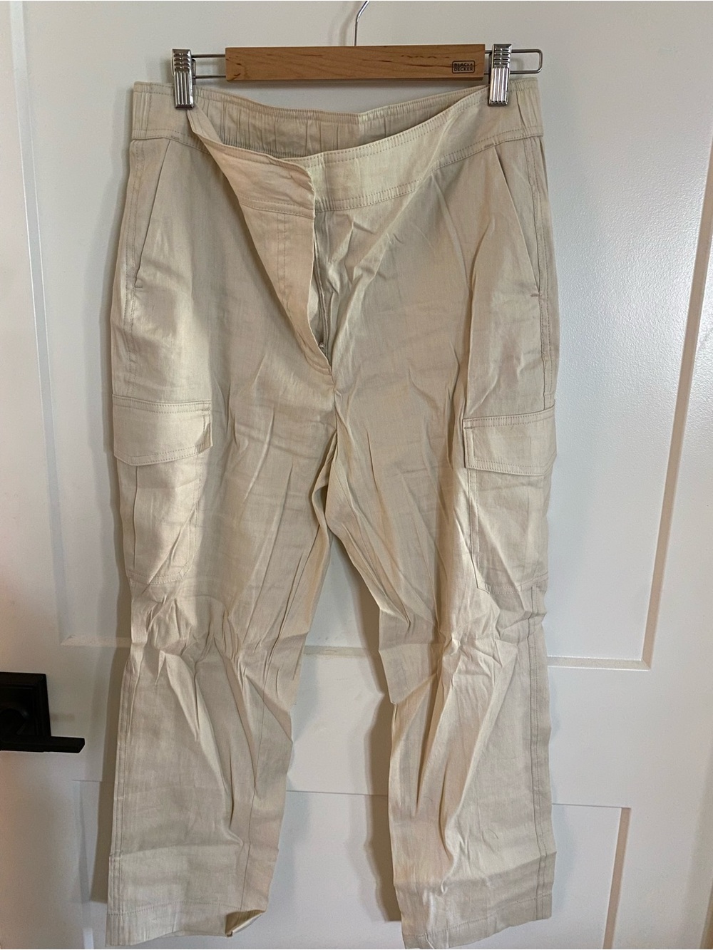 Chico's Cream Straight-Leg Cargo Pants